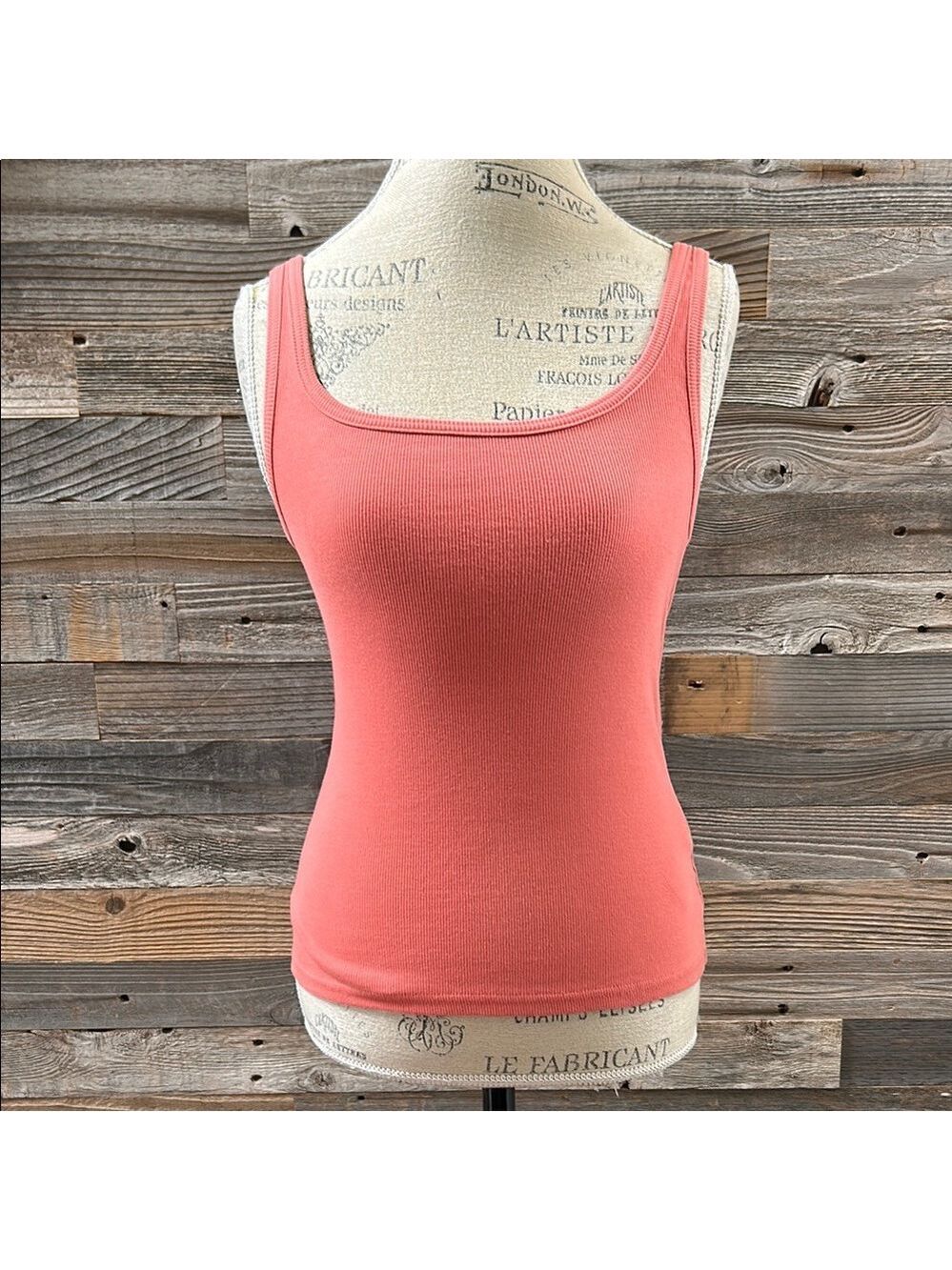 Anthropologie Pilcro Light Coral Ribbed Tank Too Size Small